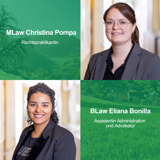 Neue Mitarbeiter BLaw Eliana Bonilla und MLaw Christina Pompa